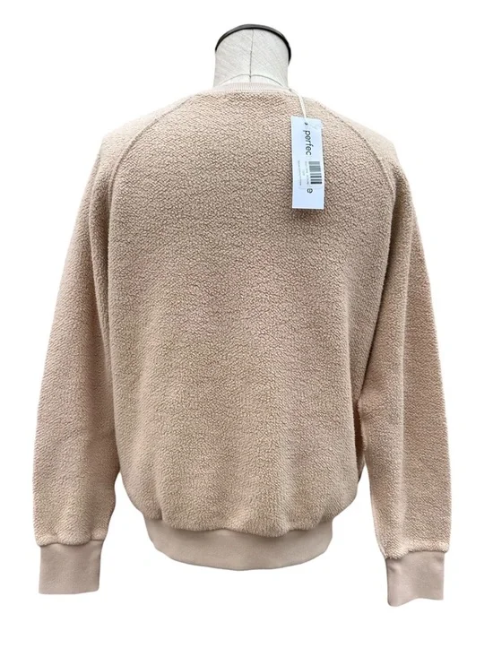 PerfectWhiteTee Ziggy Shrunken Crew Neck Sweatshirt Reverse Fleece Dune NWT XS - Picture 2 of 7